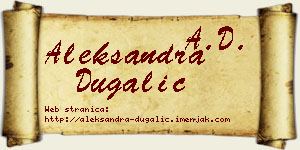 Aleksandra Dugalić vizit kartica